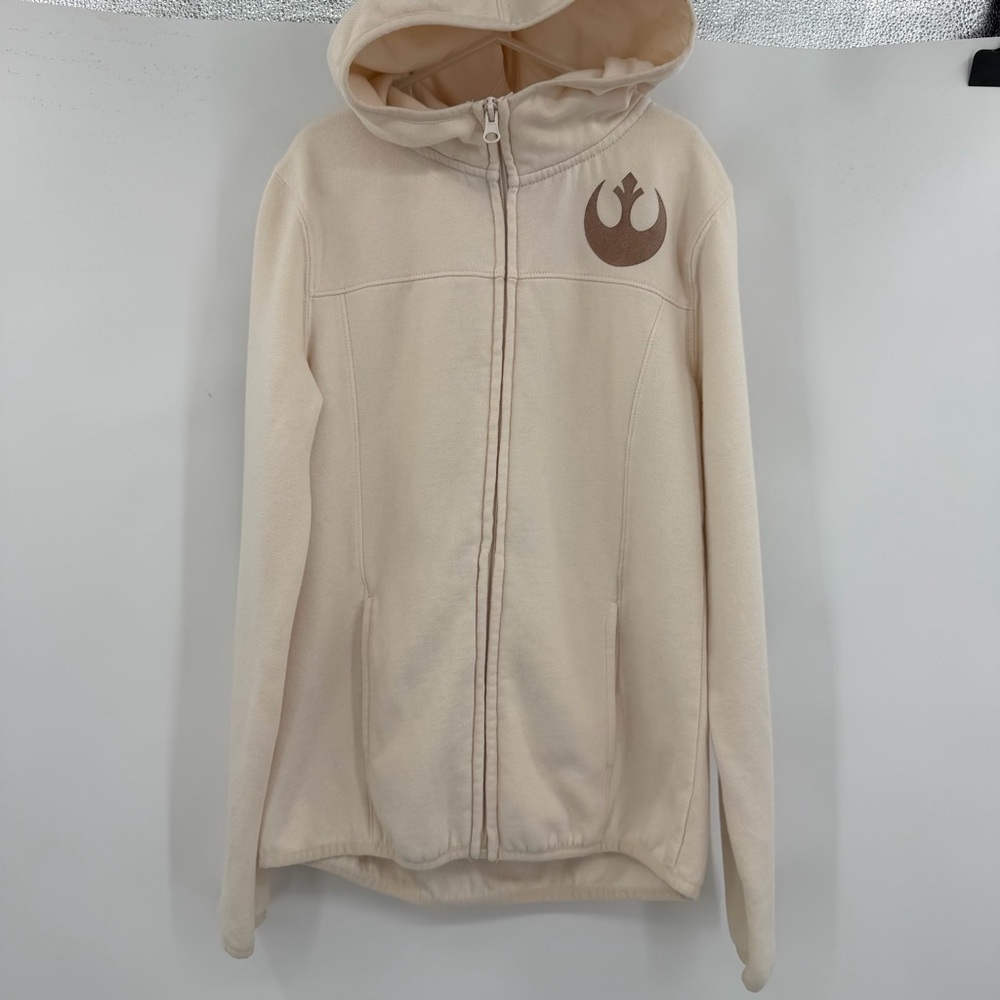 Star Wars Cream Zip Hoodie with Brown Rebel Emblem